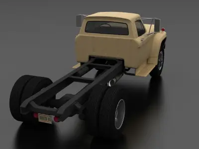 F-Series F-700 Truck Chassis 1965 Low-poly 3D model