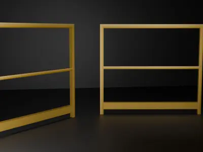 Industrial railing Low-poly 3D model