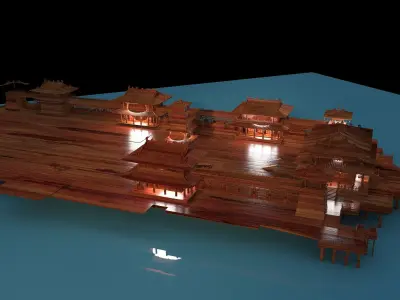 Chinese ancient  palace  3D model