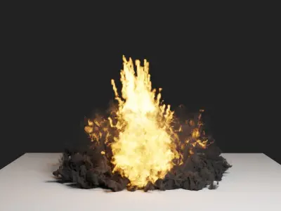 Grenade Dust Explosion Simulation Low-poly 3D model