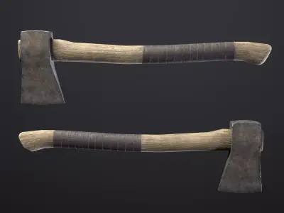 Old Axe for Wood Low-poly 3D model