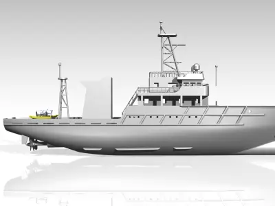 Tau kiem ngu KN265 Viet Nam 3D - Vietnam police ship KN265 3D Low-poly 3D model