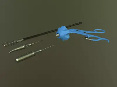 Laparoscopic tool for med VR training simulator Low-poly 3D model