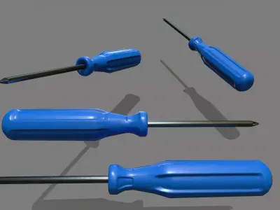 screwdriver Low-poly 3D model 25