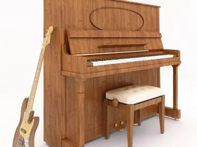 Raelistic guitar and piano 3D model