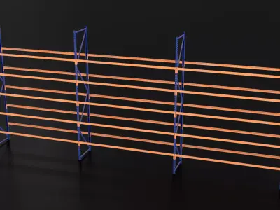  Warehouse Rack Storage 02 Low-poly 3D model