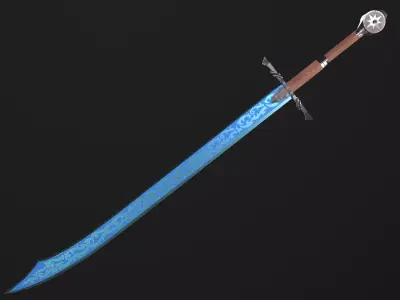 Saber Sword Fantasy Medieval Stylized PBR Low-poly 3D model