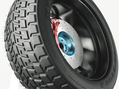 Tire  Rim and Brake  Plates 3D model