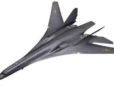 H-10 Sanwuzu Chinese Concept Strike Bomber Low-poly 3D model