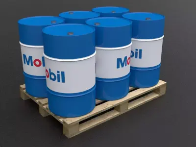Mobil Barrel With Pallet Low-poly 3D model