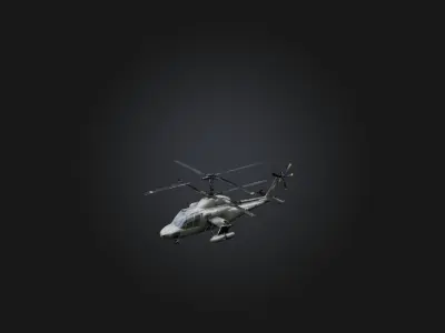 Realistic Helicopter Model Low-poly 3D model