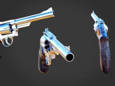 Revolver Magnum Low-poly 3D model