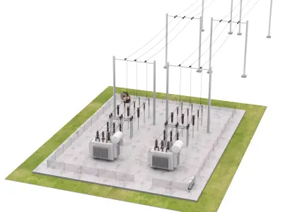 Electrical Substation v2 3D model
