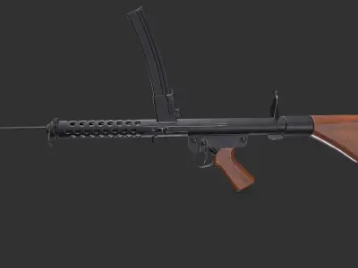 Lithgow F1 Submachine Gun SMG Low-poly PBR Low-poly 3D model