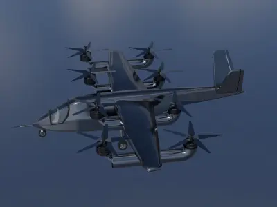 Low Poly Vertical Aerospace VX4 eVTOL  Game-Ready 3D Model Low-poly 3D model