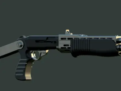 Franchi SPAS-12 shotgun 3D model 3D model