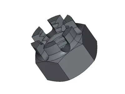 M12 Castle Nut 3D model