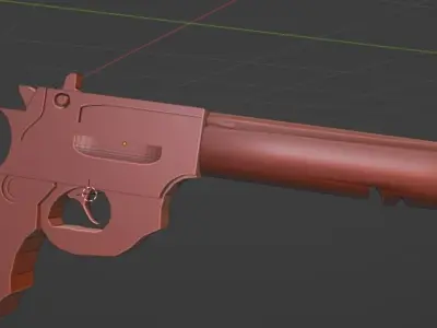 Revolver Gun 3D model 5
