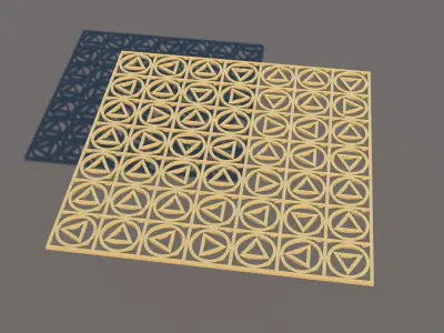 Gold Pattern Decorative Panel 4 Free 3D model