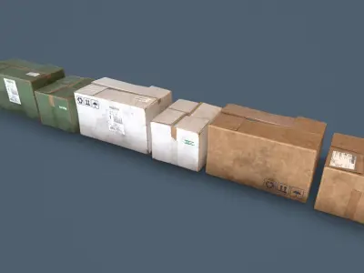Boxes Common Enviroment Assets Low-poly 3D model