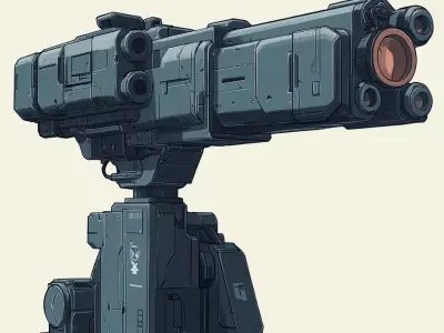 Heavy Plasma Cannon - Futuristic Low Poly 3D Model 3D model