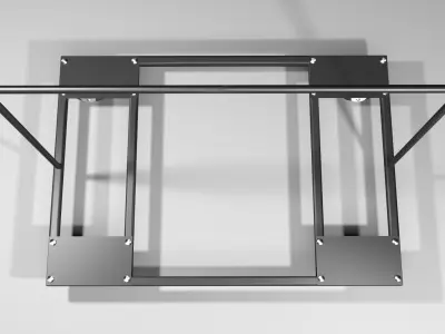 Trolley 4 metal stand with two legs 3D model