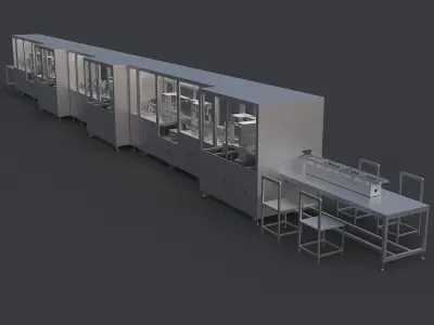 Mobile phone automatic processing production line 3D model