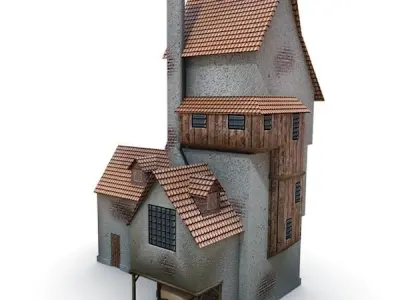 Medieval Building 27 Old Blacksmith House Low-poly 3D model