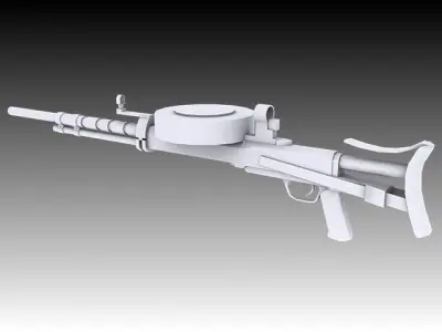 Degtyaryova Tankovy Machine Gun Low-poly 3D model