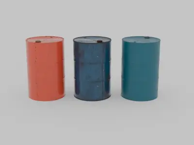 Metal Barrels Low-poly 3D model buy