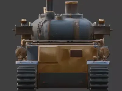 Steampunk Heavy Battle Tank 3D Model Low-poly 3D model