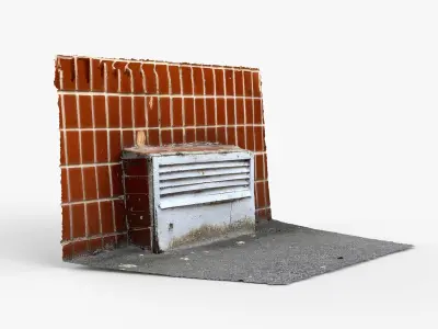 Photorealistic 3D scan of Ventilation box Air vent unit Low-poly 3D model