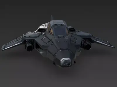 Sci-Fi Heavy Armored Stealth Fighter 3D Model Low-poly 3D model