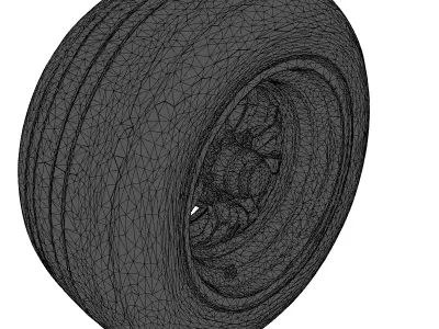 Classic Car Wheel Tire 3D Model 3D model