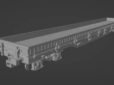 H0 1-87 scale Res 676 flat wagon 3D print model