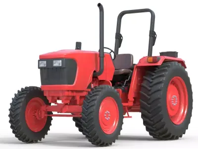 Generic Farm Tractor  Low-poly 3D model