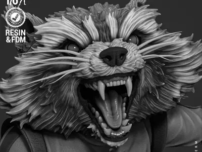 Wicked Marvel Rocket Sculpture 3D print model purchase