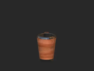 Antique Wooden Mug Low-poly 3D model