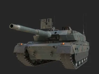 2 coatings of JSDF Type 10 Main Battle Tank MBT Low-poly 3D model
