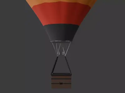 Hot Air Balloon Low Low-poly 3D model