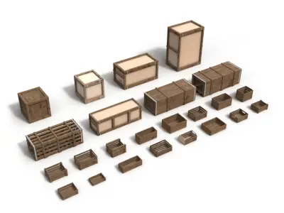 Aset Wooden Crate 3D 3D model