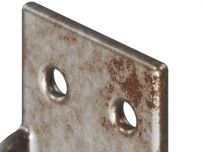 Rusty Square Corner Bracket 3D model