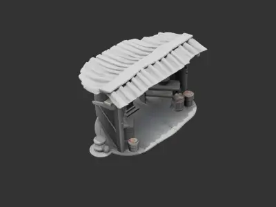 Medieval Blacksmith Stall Low-poly 3D model