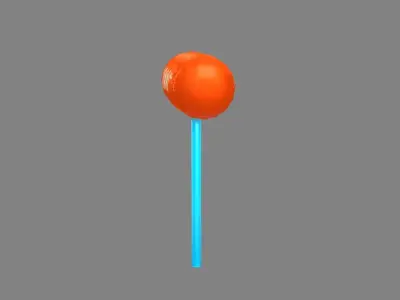 Inflatable hammer - Cartoon toy hammer Low-poly 3D model
