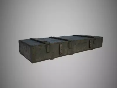military wooden box for ammunition 122 mm howitzer D-30 Low-poly 3D model