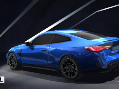 Gridlock - Sportscar coupe - PBR gameready city vehicle Low-poly 3D model