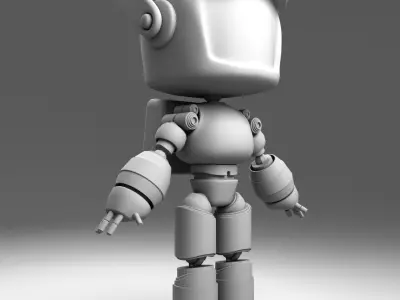 Cute Robot Low-poly 3D model 12