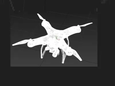 White Four-Rotor Drone 3D model