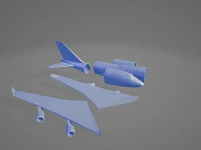 3D Printable Modular Wide-Body Commercial Aircraft  3D print model