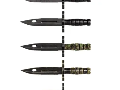 knife 2 two military knives Low-poly 3D model